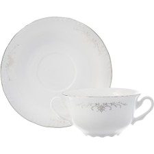 A cup with a saucer for constance broth, decor 