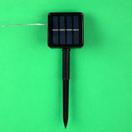 Garland "thread" 10 m Rosa, IP44, silver thread, 100 LED, warm white glow, 2 modes, solar battery-3