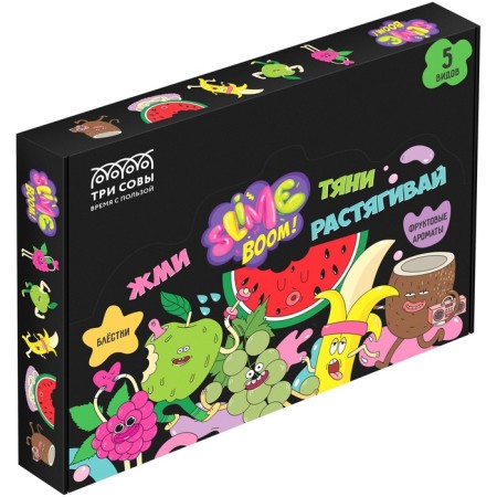 A set of minis slines "Slime Boom. Explosive fruit ”, 70 ml, 20 pcs., 5 species with a globe., Show-box-2