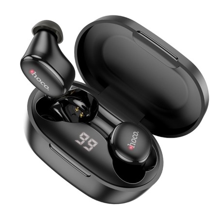 Hoco E11 TWS headphones, wireless, vacuum, BT5.1, 40/300 mAh, microphone, black-3