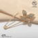 Pin "Butterfly", 5 cm, white color in gold