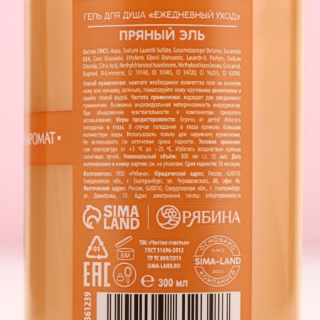 Shower gel, moisturizing and purification, 300 ml, spicy ale, pure happiness-3