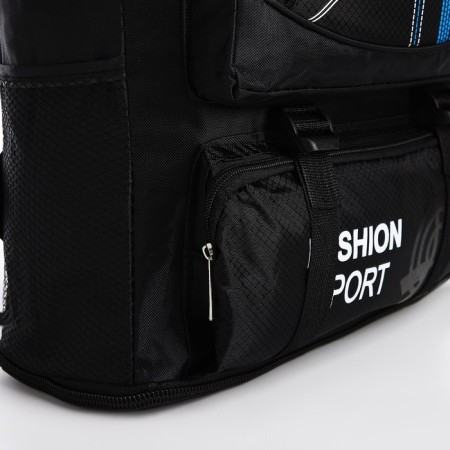 A backpack with a lightning with an increase, 55l, 5 external pockets, black color-7