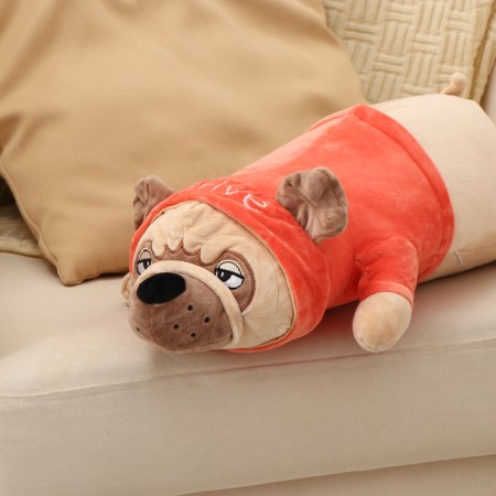 Soft toy "pugs in a T -shirt", 50 cm, red color