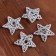 Decor for creativity from the vine "Star" set of 4 pcs., Size 1 pc. - 6.5 cm, silver color