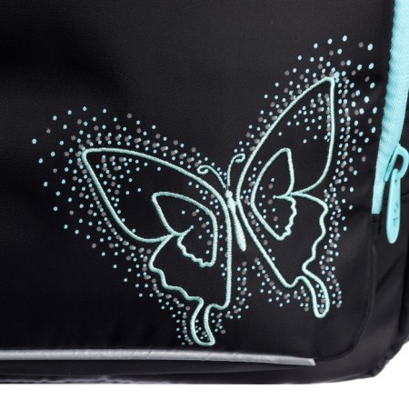 School backpack, 40 x 25 x 13 cm, Grizzly, ergonomic back, laptop department, black/turquoise-10