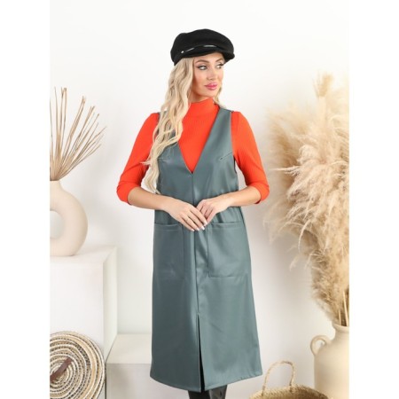 Women's dress, size 46, gray color-1