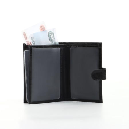 Cover for autoDocations and passports on the button, department for bills, black color-7