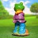 Garden figure "Frog with a bucket", mix, 34x18x15cm