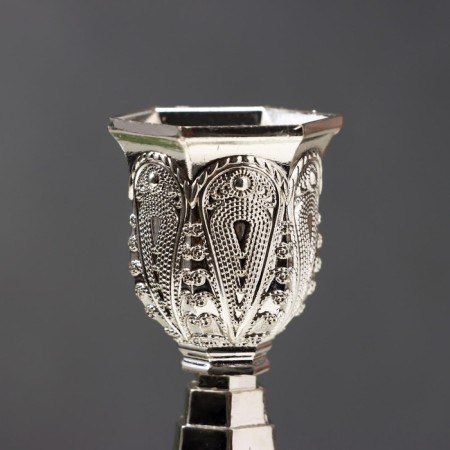 Summary metal per 1 candle "Pattern" silver 19.8x8x8 cm-3
