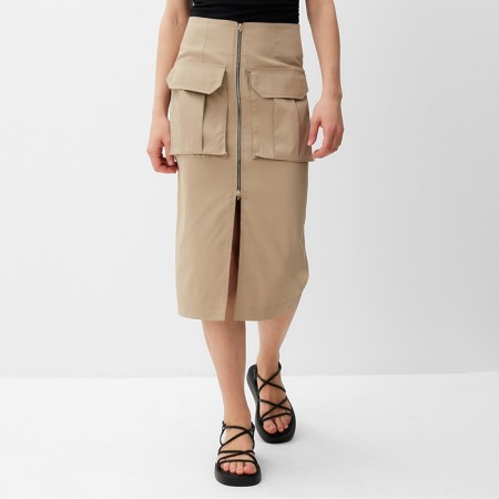 Women's skirt with Minaku: Safari Beige color, river 42