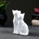 Figure "Cat and Cat" White, 14x13cm