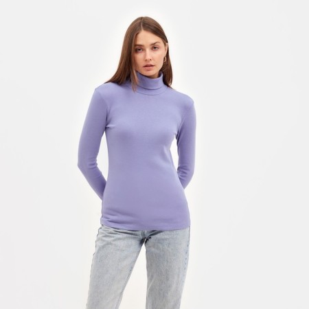 Women's turtleneck Minaku: Basic Line, lilac color, size 44-6