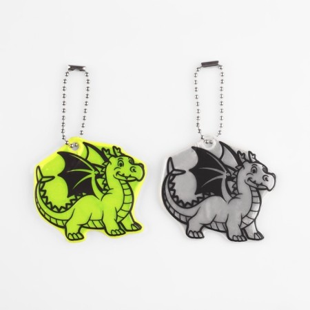 The reflective element "Dragon", bilateral, 5.3 × 5.8 cm, color mix-4