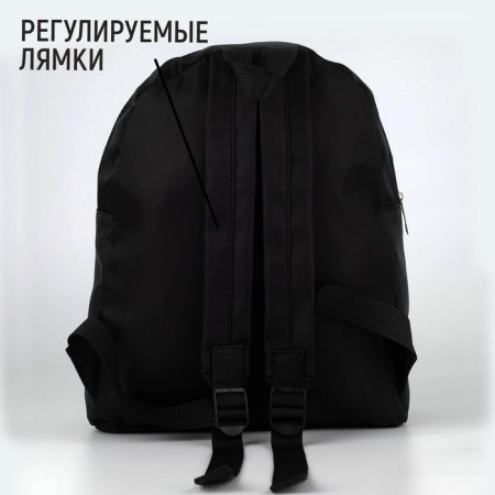 School backpack textile with lacing, black color-3