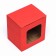 Box under a mug, with a window, red 12 x 9.5 x 12 cm