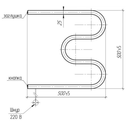 Room electric heated inspection, M-shaped, 500x500 mm, black-5