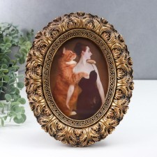 Photo frame Polystone 10x15 cm oval 