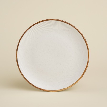 Dining porcelain SL Home "Wave in Stone", D = 20.5 cm, white color-1
