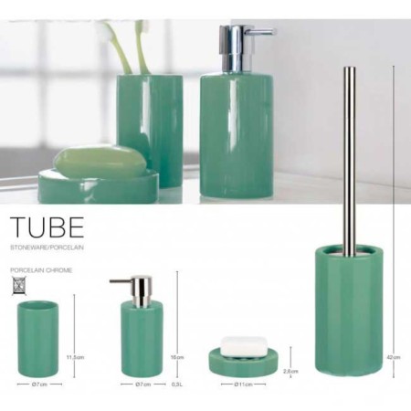 Spiralla Tube Moss-Green, green liquid dispenser, green-1