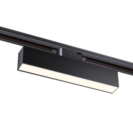 Snow -shaped single -phase three -core LED Novotech. Iter, 18W, LED, 94x268x36 mm, black color