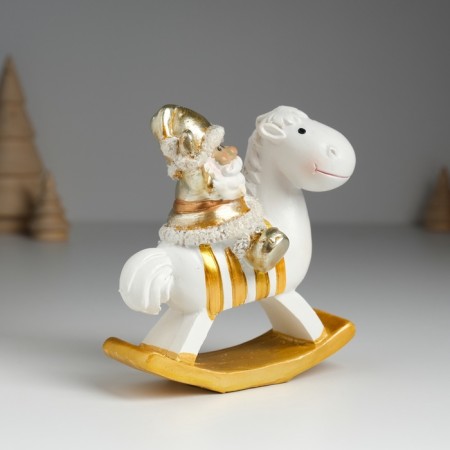 Suvenir Polystone "Santa Claus in a gold caftan on a cap-cap" 10.5x6x11.5 cm-1