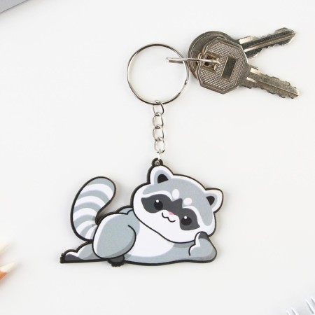 Key keychain wooden "raccoon" 4.7 x 6 cm-2