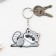 Key keychain wooden "raccoon" 4.7 x 6 cm