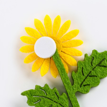 Adhesive -based felt decor, set 20 pcs., Size 1 pc. - 6 × 5 cm, yellow color-3