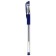 Gel pen, 0.5 mm, blue rod, transparent case, with a rubber holder