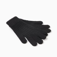 Women's gloves minku, black color, 21 cm