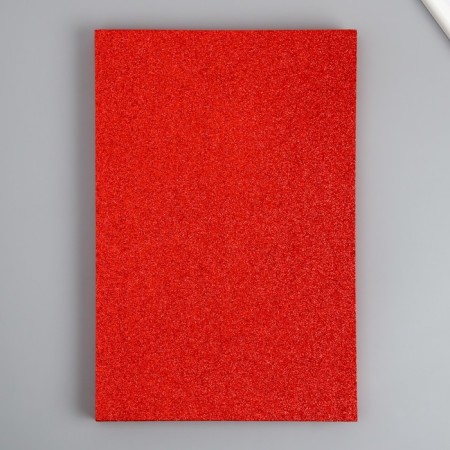 Foamiran glitter 4 Hobby 2 mm, central red, 20x30 cm