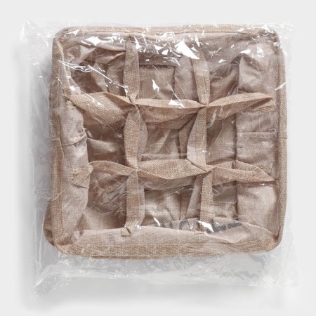 Organizer for linen 9 cells of the share My Basket, 28 × 28 × 12 cm, beige color-6
