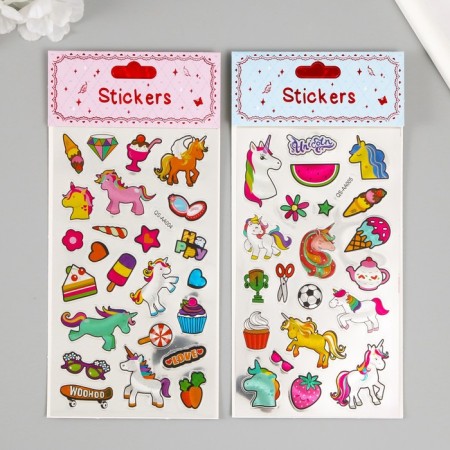 Plastic sticker "Unicorns and magic" mix 22x10 cm-3