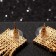 Hanging earrings with rhinestones "Waterfall" a large square, white color in gold, 10 cm
