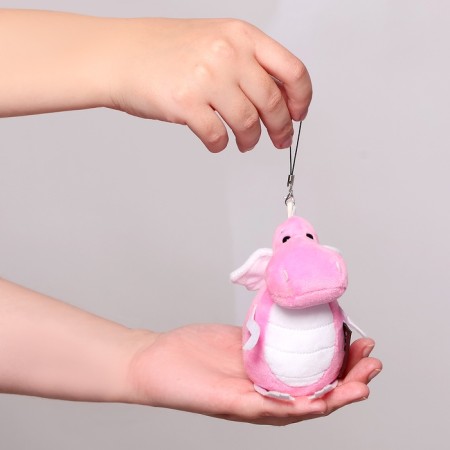 Soft toy "Dragon", pink-white tummy, 13 cm-8
