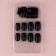 Plane Black Flying Nails, 24 pcs, adhesive plates, square shape, glossy color black