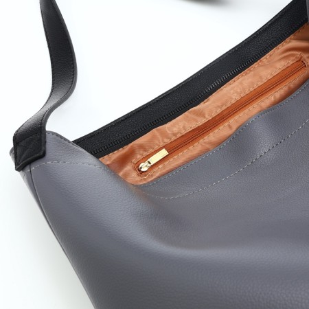 Women's bag-bag with lightning, gray/black color-4