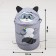 A basket for storing Raccoon toys with handles and a lid
