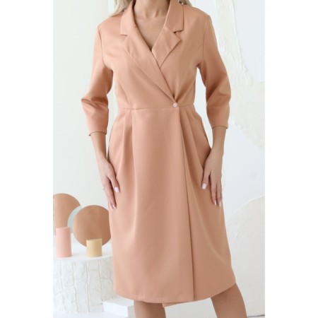 Female dress, size 52, beige color-6