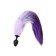 Anal plug with a white-violet tail, silicone, black color, 45 cm, d = 3.3 cm