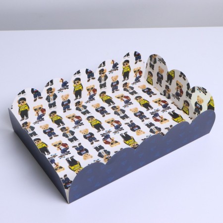 Cookie box, confectionery packaging with PVC lid, “bears”, 20 x 30 x 8 cm-2