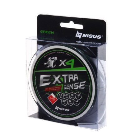 NISUS EXTRASENSE X4 PE cord, diameter 0.22 mm, test 10 kg, 150 m, green-1