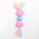 Premium chewing pizh toy on a rope, 3 elements, thermoplastic rubber, mix