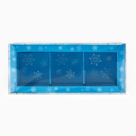 Box for 3 sweets with cells "Frosty luxury", 14.5 x 6 x 3 cm, New Year-2