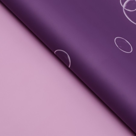 Film for flowers matte, "Bubbles", 57x57cm, purple + pink, 65 μm-2