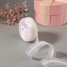 Decorative tape, nylon, 25 mm, 9 ± 0.5 m, white color No. 001