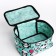 Cosmetic bag with zipper, turquoise color