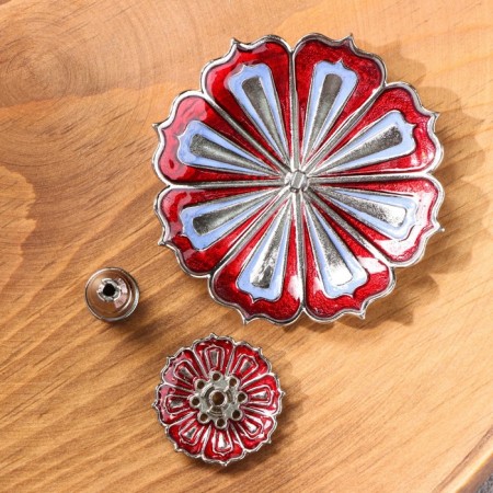 Boward Flower stand "Lotus Flower", 8.8 x 3 cm, enamel Red-blue mix-2