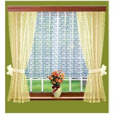 Set of curtains, size 165 x 160 cm - 2 pcs, 200 x 100 cm, cream color